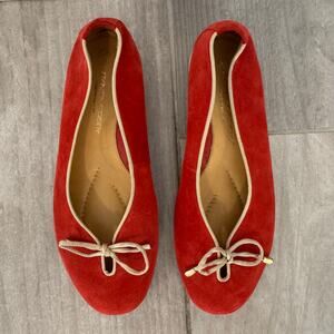 Unity In Diversity Red Suede Ballet Comfort Shoe Womens Size 38/ US 7/7.5